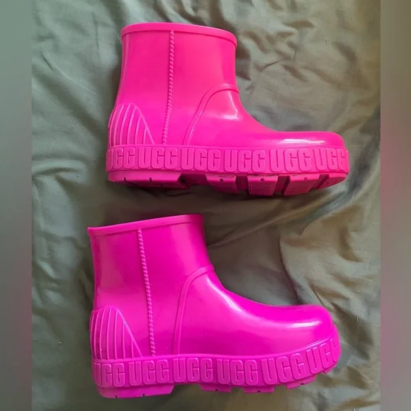 UGG Women’s Pink/Purple Drizlita Waterproof Rain Boots - Size 7! - Picture 3 of 11